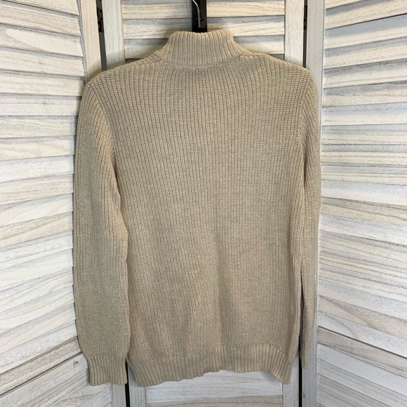 Children’s Place Boys Tan Solid Knit Quarter Zip Sherpa Long Sleeve Sweater - Picture 4 of 12